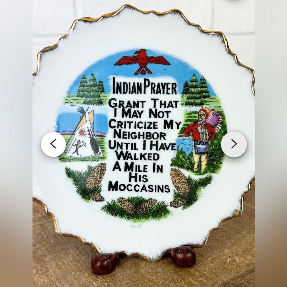 Vintage Indian Prayer Wall Plate